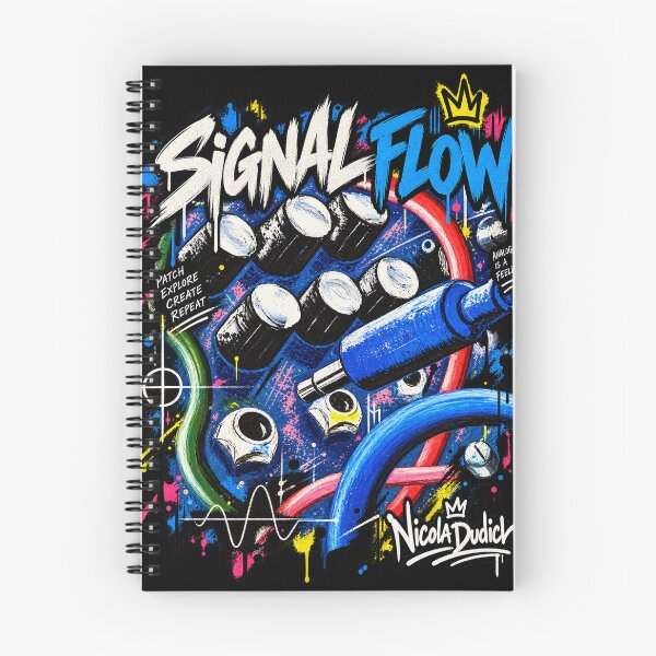 Item preview, Signal Flow – Modular Synth & Patch Cable Graffiti Art designed and sold by NicolaDudich.