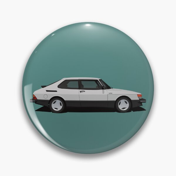 Item preview, Saab 900 Turbo Aero - white - side view designed and sold by knappidesign.