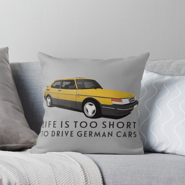 Item preview, Life is too short to drive German cars - Yellow Saab 900 Turbo 16 Aero designed and sold by knappidesign.