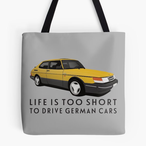 Item preview, Life is too short to drive German cars - Yellow Saab 900 Turbo 16 Aero designed and sold by knappidesign.