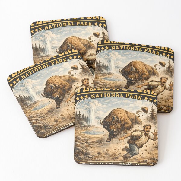 Item preview, Yellowstone National Park Bison Retro designed and sold by CoryMoore88.