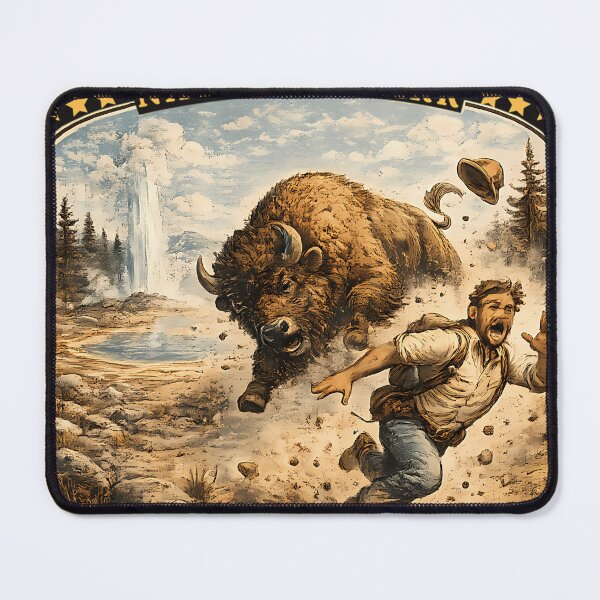 Item preview, Yellowstone National Park Bison Retro designed and sold by CoryMoore88.