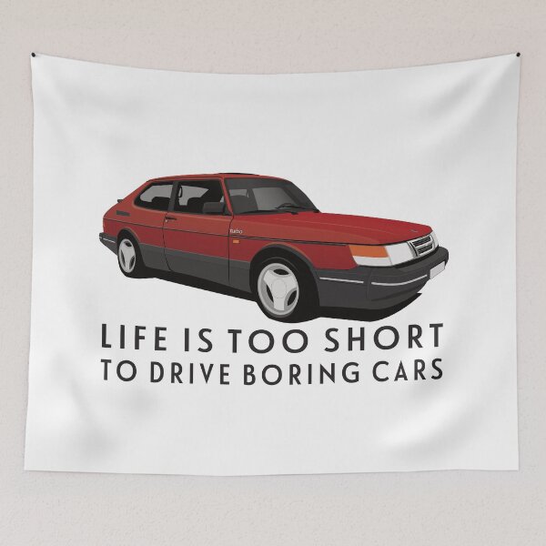 Item preview, Life is too short to drive boring cars - Red Saab 900 Turbo 16 Aero designed and sold by knappidesign.