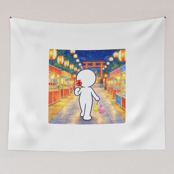 Item preview, Japanese Festival Market Ennichi - Candy Apple Torii Night Pictogram designed and sold by japan-picto.