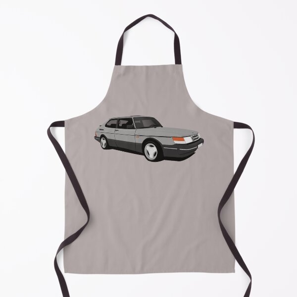 Artikelvorschau, Illustration des hellgrauen SAAB 900 Turbo 16 Aero entworfen und verkauft von knappidesign.