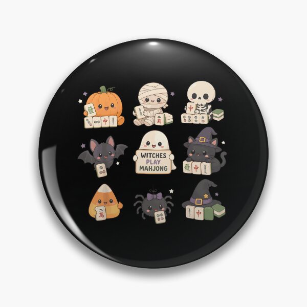 Item preview, Pumpkin Ghost Skeleton Bat Playing Mahjong designed and sold by huyongton.