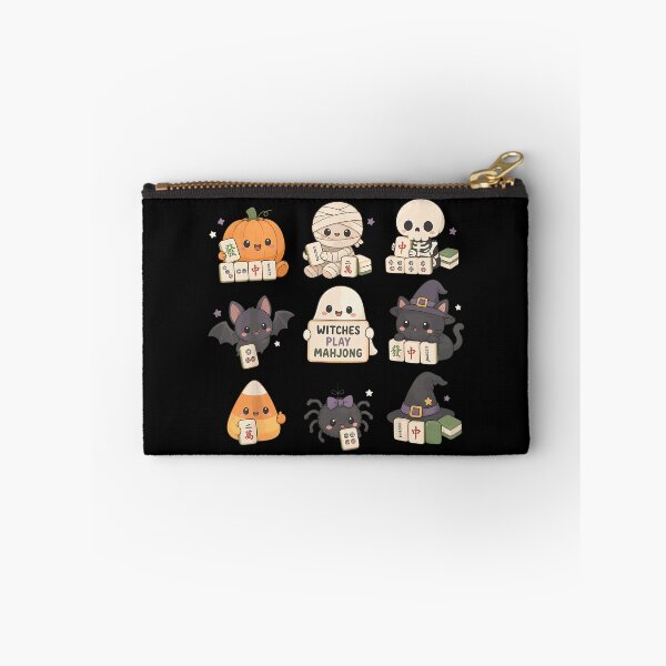 Item preview, Pumpkin Ghost Skeleton Bat Playing Mahjong designed and sold by huyongton.