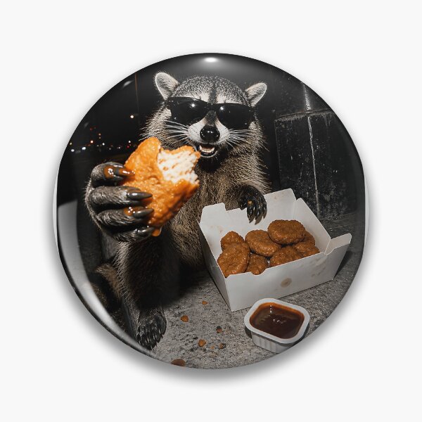 Item preview, Funny Raccoon Eating Chicken Nuggets Feral Women Nugs Food T-Shirt designed and sold by Djtahar15.