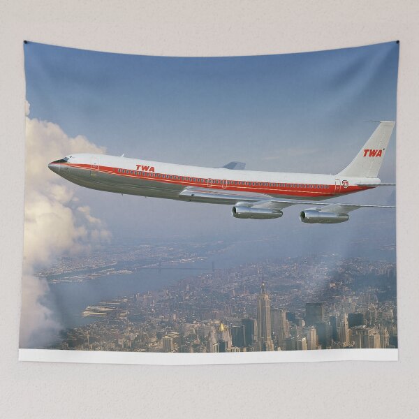 Item preview, TWA Boeing 707 Jet Age New York Aviation Illustration designed and sold by Skyframe Aviation.