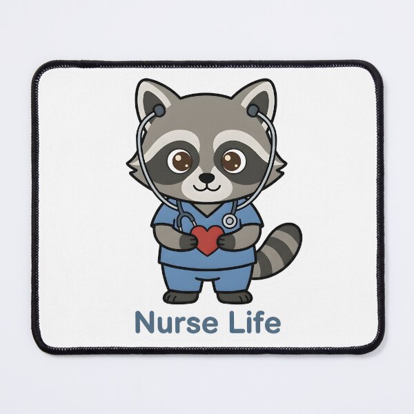 Item preview, Cute Raccoon Nurse – Nurse Life Funny Gift Sticker designed and sold by Isliath.