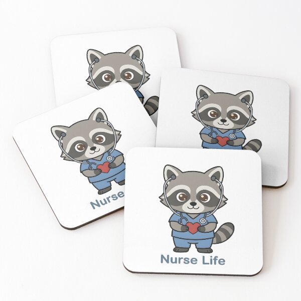Item preview, Cute Raccoon Nurse – Nurse Life Funny Gift Sticker designed and sold by Isliath.