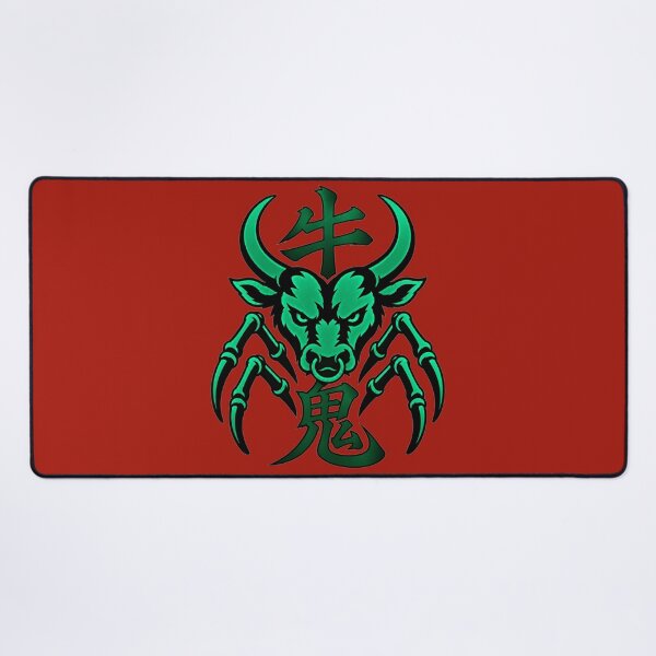 Item preview, Ushi-Oni Japanese Yokai Art – Jade Green Oni Kanji Design designed and sold by Handcan.