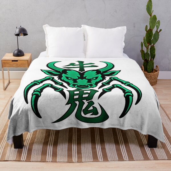Item preview, Ushi-Oni Japanese Yokai Art – Jade Green Oni Kanji Design designed and sold by Handcan.