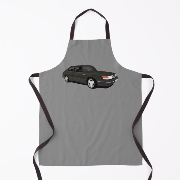 Artikelvorschau, Illustration eines schwarzen Saab 900 Turbo 16 Aero entworfen und verkauft von knappidesign.