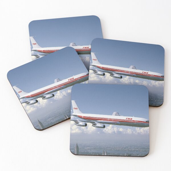 Item preview, TWA Boeing 707 Above Manhattan Aviation Illustration designed and sold by Skyframe Aviation.