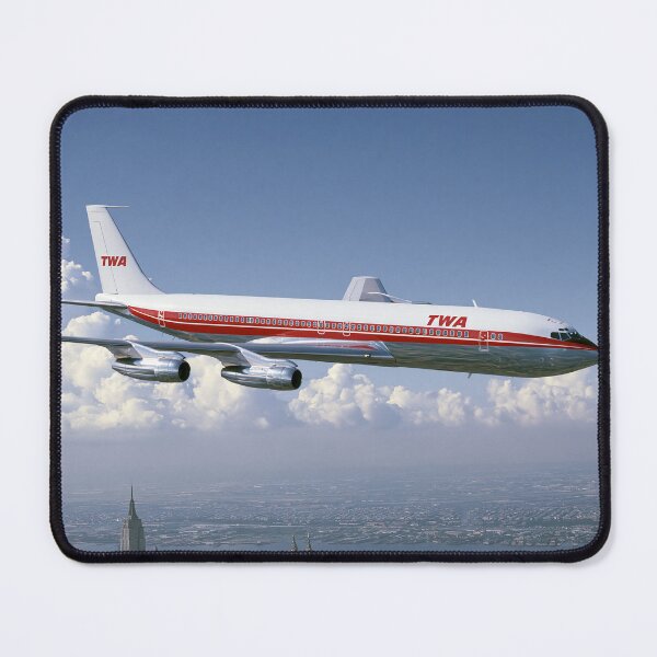 Item preview, TWA Boeing 707 Above Manhattan Aviation Illustration designed and sold by Skyframe Aviation.