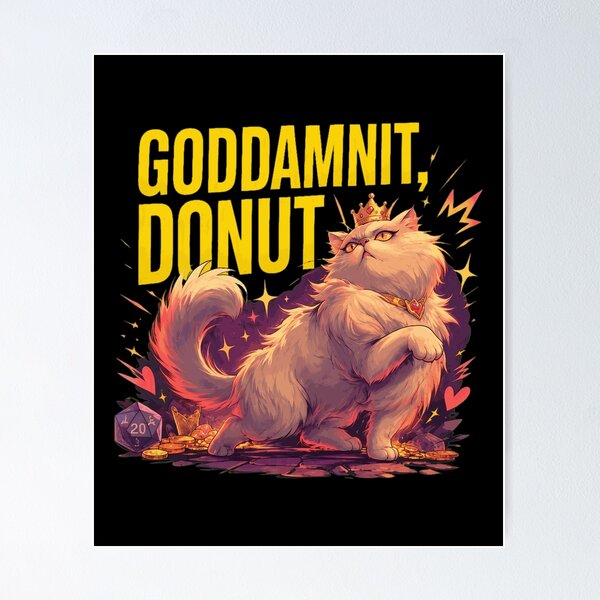 Item preview, Funny Cat Crown D20 Donut Gaming  designed and sold by burmside48.
