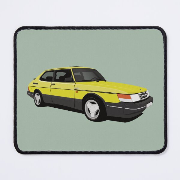 Item preview, Yellow Saab 900 Aero illustration designed and sold by knappidesign.