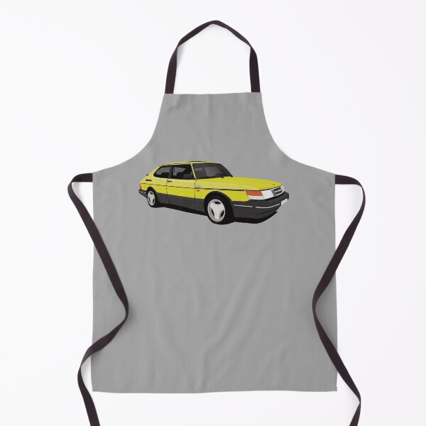 Artikelvorschau, Illustration des gelben Saab 900 Aero entworfen und verkauft von knappidesign.