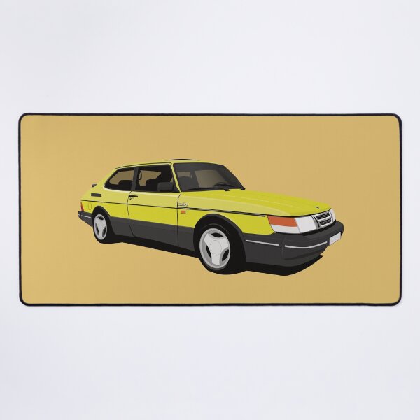 Item preview, Yellow Saab 900 Aero illustration designed and sold by knappidesign.