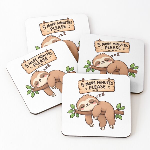 Item preview, Cute Sleeping Sloth 5 More Minutes Please Funny designed and sold by VELORIA706.
