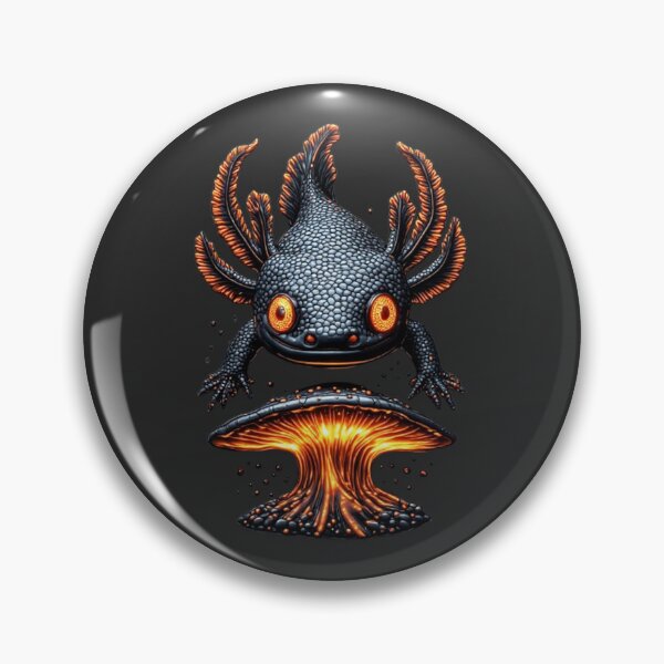 Item preview, Cybernetic Axolotl - Amber Glow Carbon Fiber Techwear Emblem designed and sold by Shift-Bloom.
