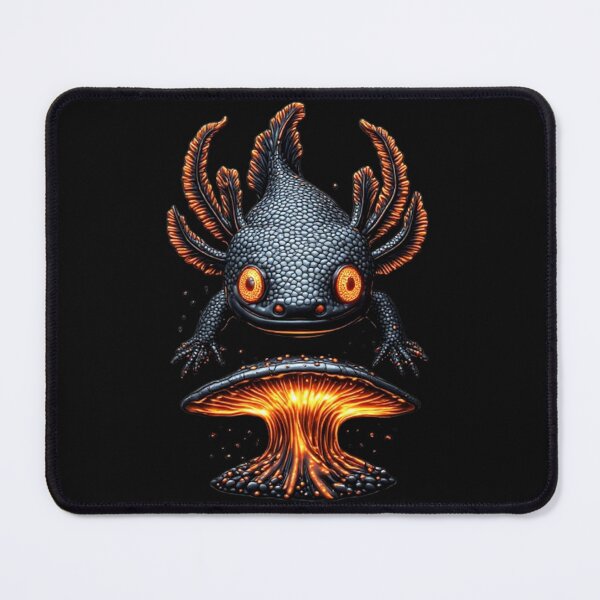 Item preview, Cybernetic Axolotl - Amber Glow Carbon Fiber Techwear Emblem designed and sold by Shift-Bloom.