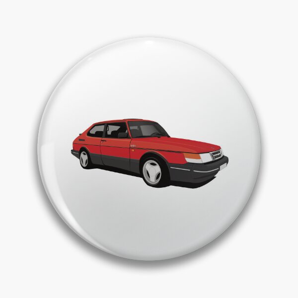 Item preview, Red Saab 900 Turbo 16 Aero illustration designed and sold by knappidesign.
