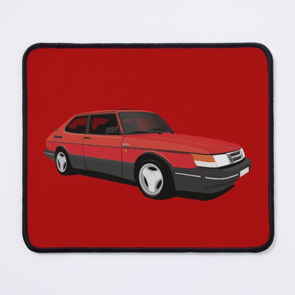 Item preview, Red Saab 900 Turbo 16 Aero illustration designed and sold by knappidesign.