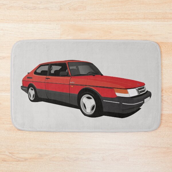 Item preview, Red Saab 900 Turbo 16 Aero illustration designed and sold by knappidesign.
