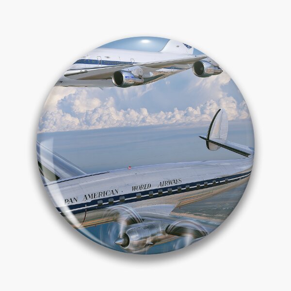 Item preview, Pan Am Constellation And 747 Ocean Skies Illustration designed and sold by Skyframe Aviation.