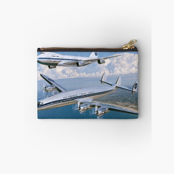 Item preview, Pan Am Constellation And 747 Ocean Skies Illustration designed and sold by Skyframe Aviation.