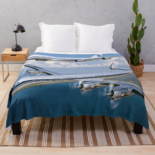 Item preview, Pan Am Constellation And 747 Ocean Skies Illustration designed and sold by Skyframe Aviation.