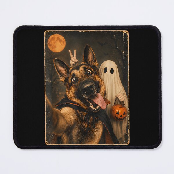 Item preview, German Shepherd Dog Ghost Boo Selfie Meme Halloween Men designed and sold by TaraxDoolittle.