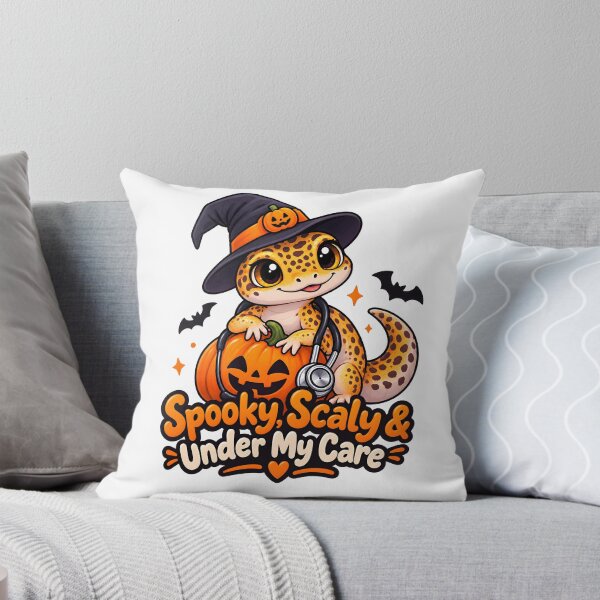 Item preview, Spooky Scaly Under My Care – Exotic Animal Vet Halloween Leopard Gecko designed and sold by Bettybee00.