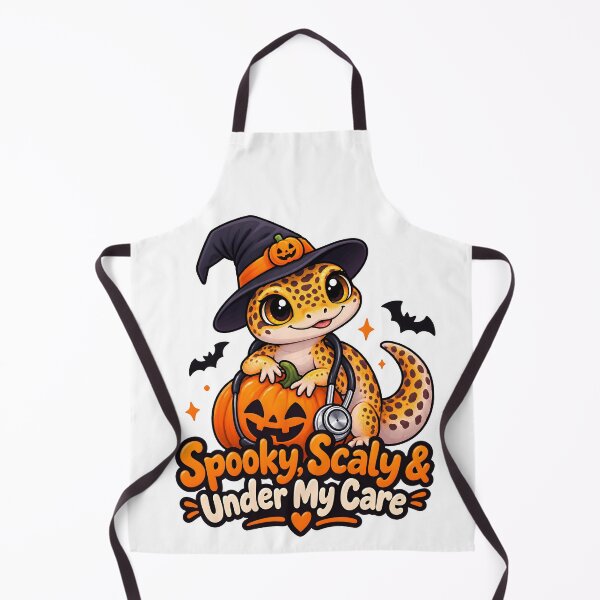 Item preview, Spooky Scaly Under My Care – Exotic Animal Vet Halloween Leopard Gecko designed and sold by Bettybee00.