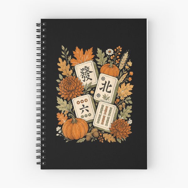 Item preview, Floral Pumpkin Fall Mahjong Autumn Chinese Tile Game Night designed and sold by huyongton.