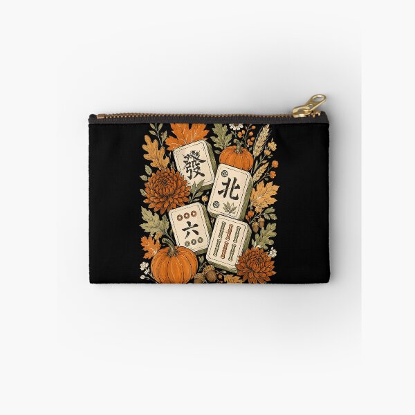 Item preview, Floral Pumpkin Fall Mahjong Autumn Chinese Tile Game Night designed and sold by huyongton.