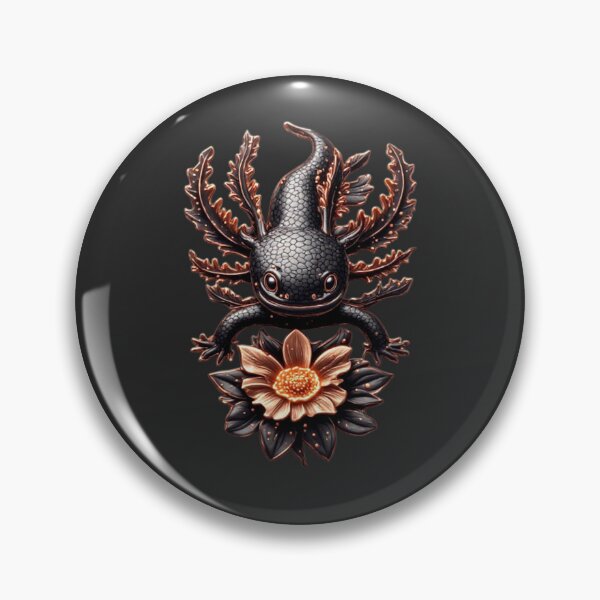 Item preview, Cybernetic Axolotl - Rose Gold & Copper Titanium Emblem designed and sold by Shift-Bloom.