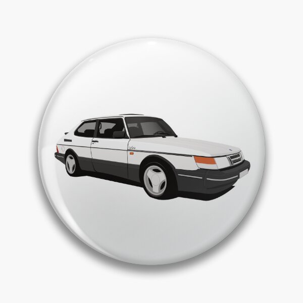 Item preview, White Saab 900 Turbo Aero illustration designed and sold by knappidesign.