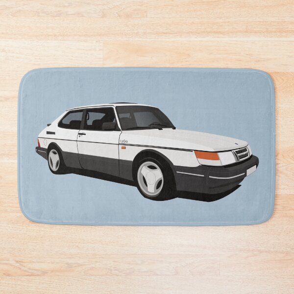 Item preview, White Saab 900 Turbo Aero illustration designed and sold by knappidesign.