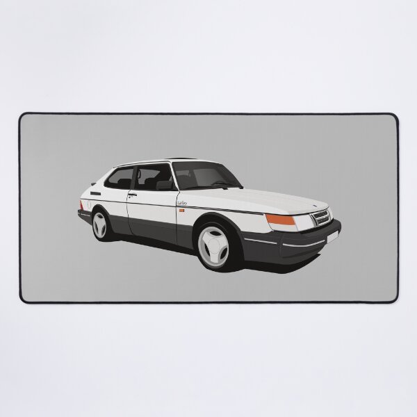 Item preview, White Saab 900 Turbo Aero illustration designed and sold by knappidesign.