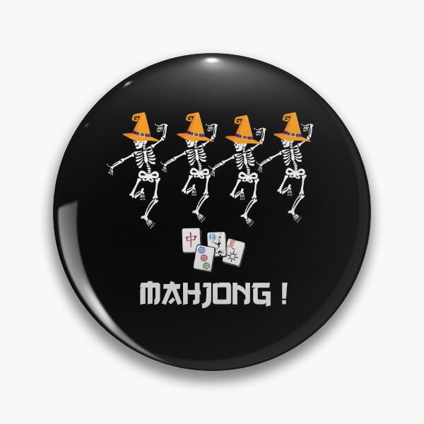 Item preview, Halloween Skeleton Witches Hat Playing Mahjong Tiles designed and sold by huyongton.