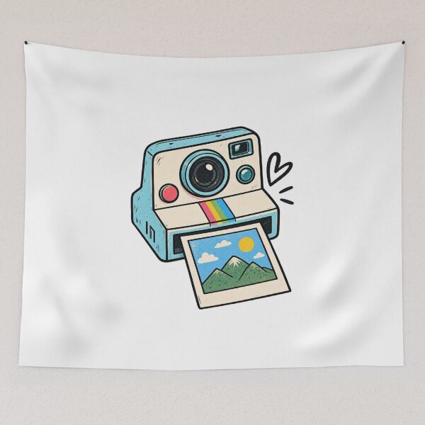 Item preview, Retro Instant Camera Vintage Travel Sticker Art designed and sold by LarkLeaf.