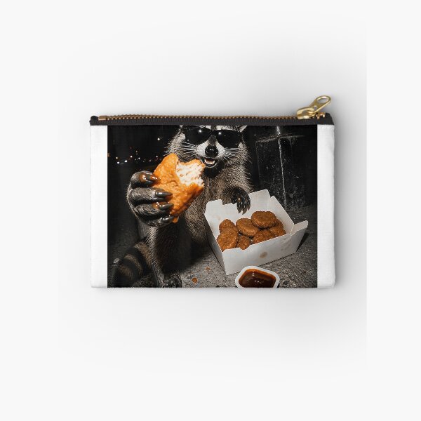 Item preview, Funny Raccoon Eating Chicken Nuggets Feral Women Nugs Food T-Shirt designed and sold by Djtahar15.
