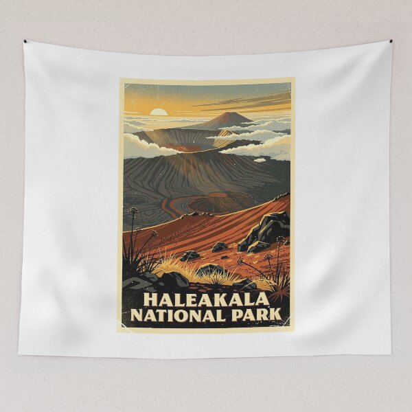 Item preview, Haleakala National Park Vintage Travel Art designed and sold by Teelogic.