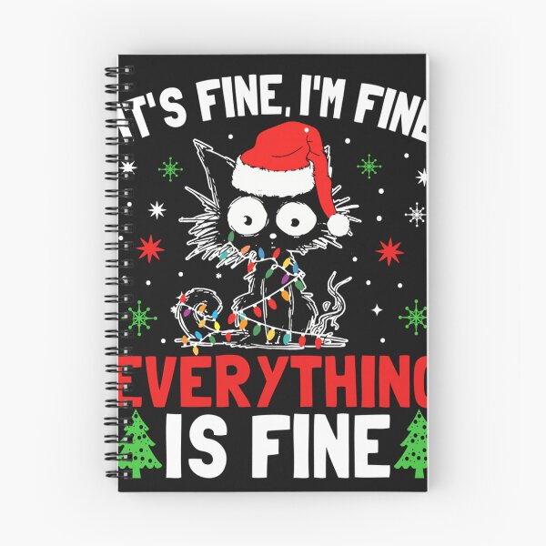 Item preview, It's Fine I'm Fine Everything is Fine Xmas Cat Christmas Long Sleeve designed and sold by bandom557.