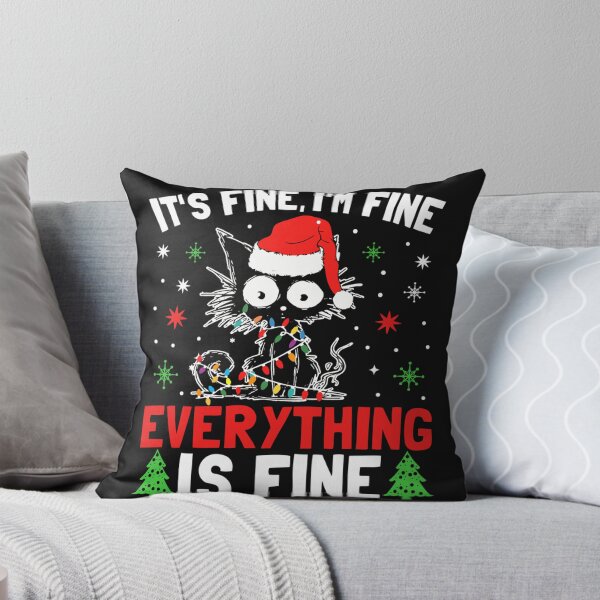 Item preview, It's Fine I'm Fine Everything is Fine Xmas Cat Christmas Long Sleeve designed and sold by bandom557.
