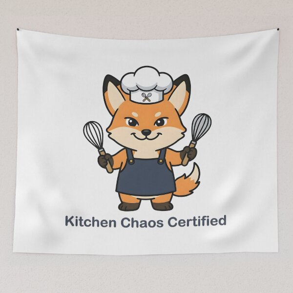 Item preview, Funny Fox Chef – Kitchen Chaos Certified Sticker designed and sold by Isliath.