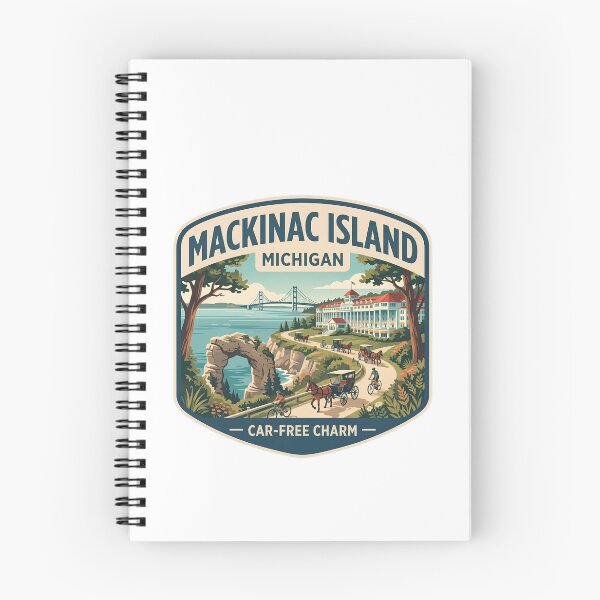 Item preview, Mackinac Island Michigan Vintage Grand Hotel Horse Carriage Travel Art designed and sold by LittleArij.